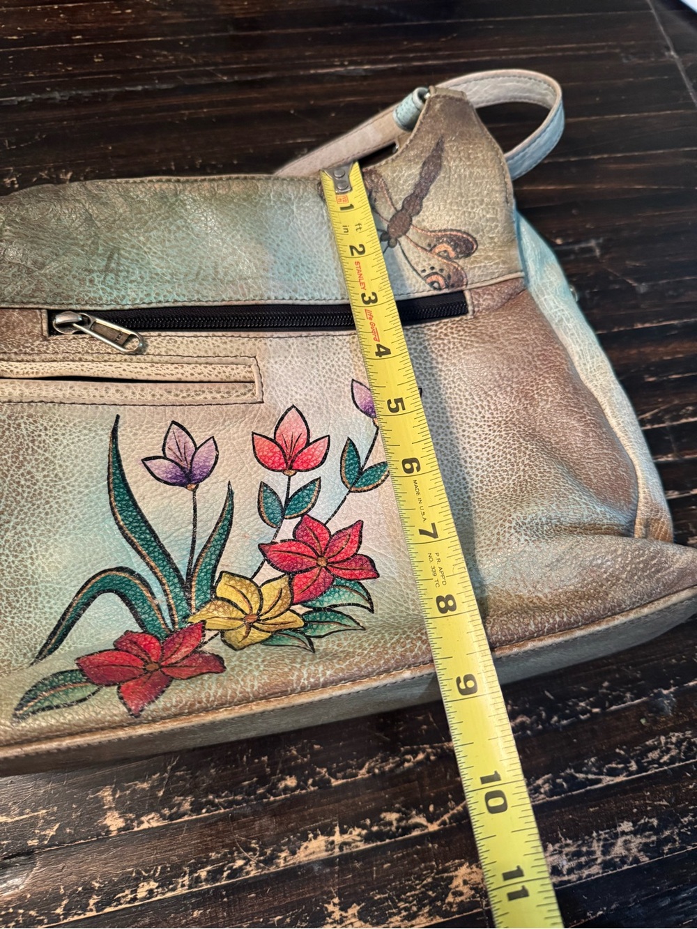 Aunschak Floral Painted Leather Shoulder Bag - Multicolor - Picture 14 of 14